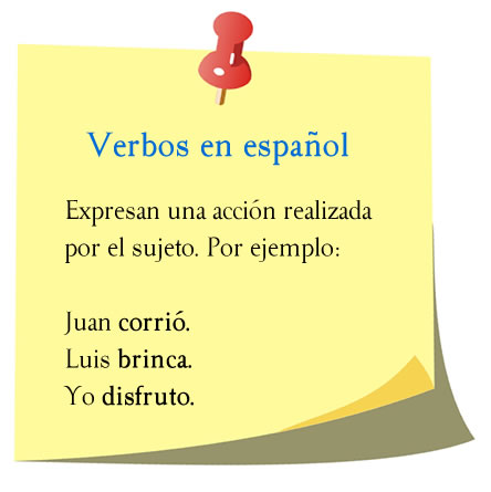 Verbos en español, expresan acción.