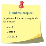 Ejemplos de nombres propios, Lorena, Laura, Luis.