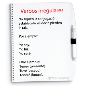 Conjugación de verbos irregulares.